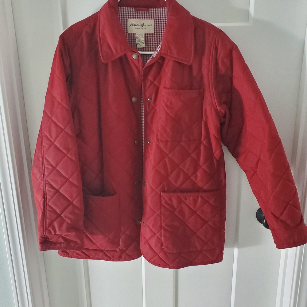 Red Eddie Bauer  Quilted  Coat